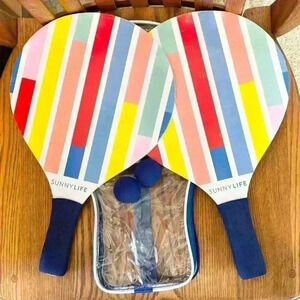 🌈 6/$60, 2 Sunny Life Beach Bats New With Case And 2 Balls, Multicolor